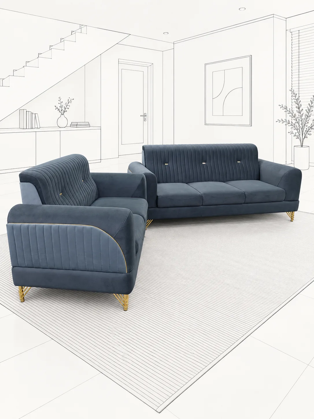 Sofas with Gold Accents