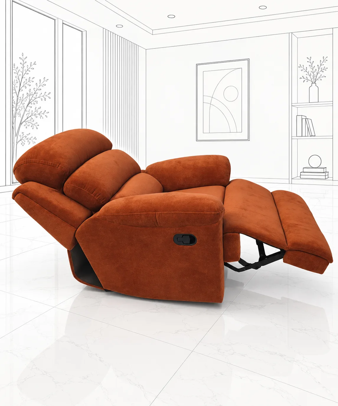 Cognac Recliner